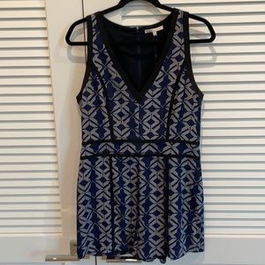 Rebecca Minkoff blue and black silk romper